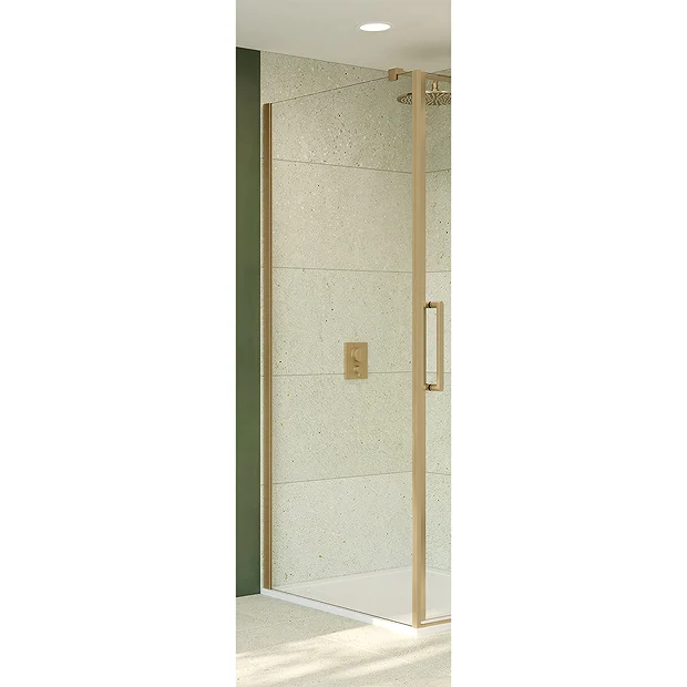 Crosswater Optix 10 Brushed Brass Side Panel For Pivot Door 4 Crosswater Optix 10 Brushed Brass Side Panel For Pivot Door - Image 2