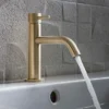 Crosswater MPRO Monobloc Basin Mixer With Knurled Detailing - Brushed Brass