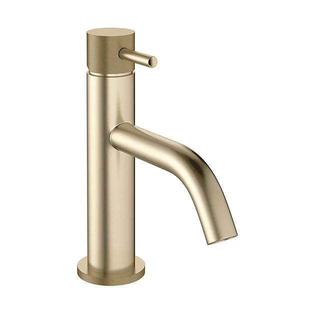 Crosswater MPRO Monobloc Basin Mixer With Knurled Detailing - Brushed Brass 4 Crosswater MPRO Monobloc Basin Mixer With Knurled Detailing - Brushed Brass - Image 2