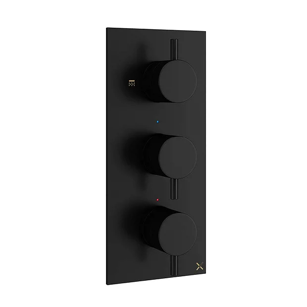 Crosswater MPRO Triple Concealed Thermostatic Shower Valve - Matt Black 4 Crosswater MPRO Triple Concealed Thermostatic Shower Valve - Matt Black - Image 2