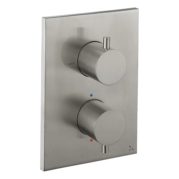 Crosswater Brushed Stainless Steel Effect MPRO Crossbox 2 Outlet Trim & Levers Finishing Kit 3 Crosswater Brushed Stainless Steel Effect MPRO Crossbox 2 Outlet Trim & Levers Finishing Kit