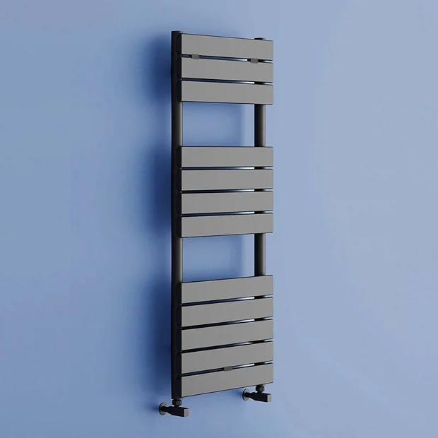Milan Matt Black H1213mm X W500mm Heated Towel Rail 4 Milan Matt Black H1213mm X W500mm Heated Towel Rail - Image 2