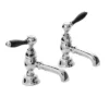 Imperial Radcliffe Chrome 1/2" Basin Pillar Taps With Black Levers -Home Bathroom radbasintapsbcp l