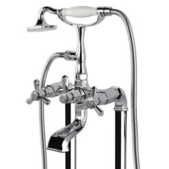 RAK Washington Art Deco Freestanding Bath Shower Mixer + Kit