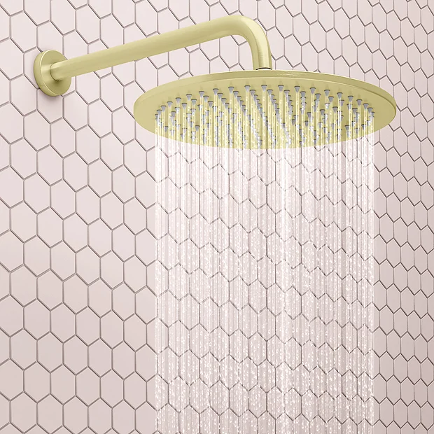Arezzo Brushed Brass Round Shower Package With Concealed Valve + 300mm Head 5 Arezzo Brushed Brass Round Shower Package With Concealed Valve + 300mm Head - Image 3