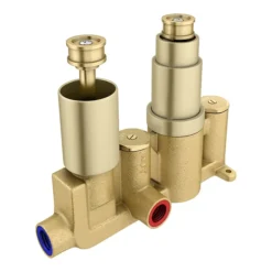 Arezzo Brushed Brass Twin Concealed Shower Valve Inc. 300mm Head + Ceiling Mounted Arm 10 Arezzo Brushed Brass Twin Concealed Shower Valve Inc. 300mm Head + Ceiling Mounted Arm -Home Bathroom rd3bbpkcm d2