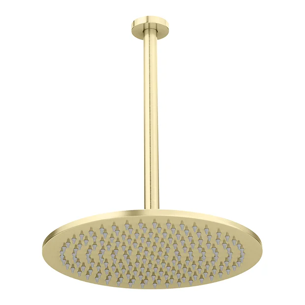 Arezzo Brushed Brass Twin Concealed Shower Valve Inc. 300mm Head + Ceiling Mounted Arm 6 Arezzo Brushed Brass Twin Concealed Shower Valve Inc. 300mm Head + Ceiling Mounted Arm - Image 4