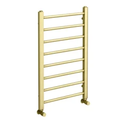 Arezzo 800 X 500mm Brushed Brass Straight Heated Towel Rail -Home Bathroom rdbbt85d1