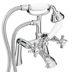 Regent Traditional Bath Shower Mixer Tap With Adjustable Shrouds For Roll Top Baths 8 Regent Traditional Bath Shower Mixer Tap With Adjustable Shrouds For Roll Top Baths -Home Bathroom reg002stpws01 nd1