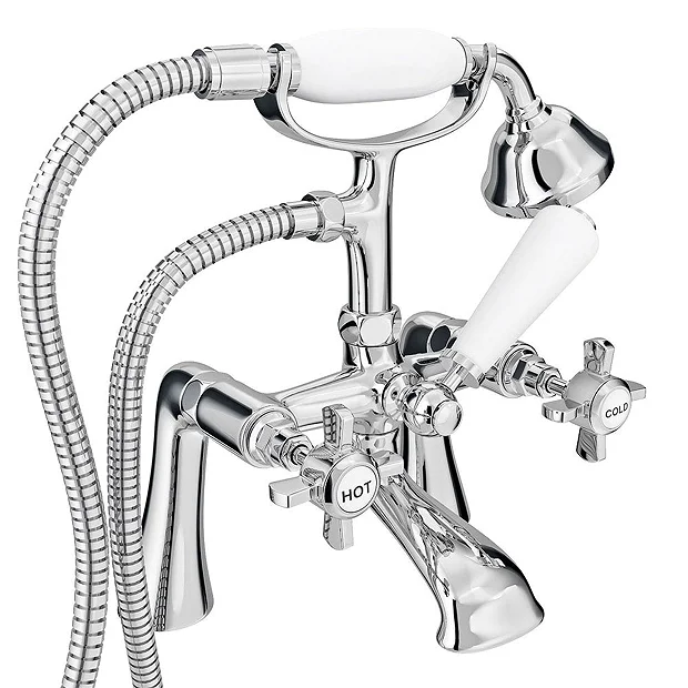 Regent Traditional Bath Shower Mixer Tap With Adjustable Shrouds For Roll Top Baths 5 Regent Traditional Bath Shower Mixer Tap With Adjustable Shrouds For Roll Top Baths - Image 3