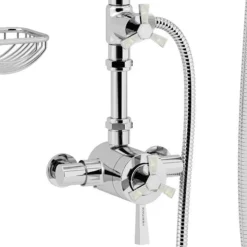 Heritage Gracechurch Mother Of Pearl Exposed Shower With Deluxe Fixed Riser Kit & Diverter To Handset 13 Heritage Gracechurch Mother Of Pearl Exposed Shower With Deluxe Fixed Riser Kit & Diverter To Handset -Home Bathroom sgrdmopdual01 d1