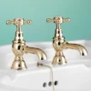 Silverdale Victorian Basin Pillar Taps Gold