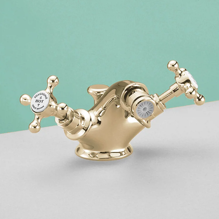 Silverdale Victorian Bidet Monobloc With Pop Up Waste Gold 3 Silverdale Victorian Bidet Monobloc With Pop Up Waste Gold