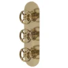 Hudson Reed Revolution Industrial Triple Concealed Thermostatic Shower Valve With Diverter - Brushed Brass -Home Bathroom siwtr803l
