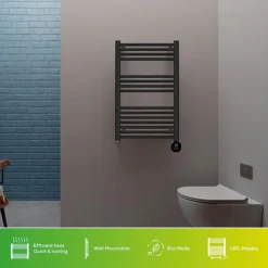 TCP Smart 500W Black 800 X 500mm Wi-Fi Energy Saving Electric Only Towel Radiator 10 TCP Smart 500W Black 800 X 500mm Wi-Fi Energy Saving Electric Only Towel Radiator -Home Bathroom smatowrad80500w d1 1