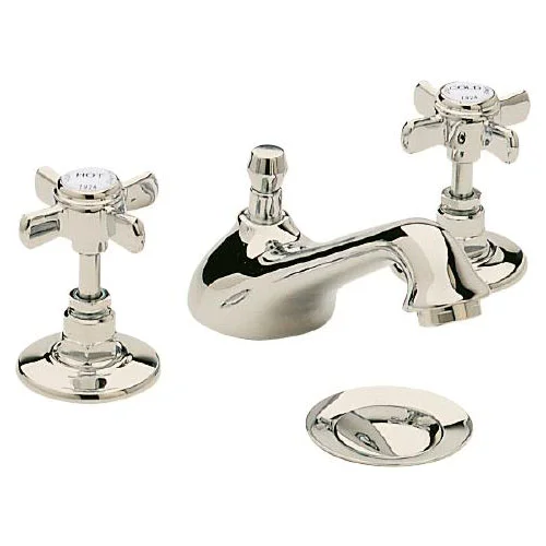 Heritage - Dawlish 3 Hole Basin Mixer With Pop-up Waste - Vintage Gold 3 Heritage - Dawlish 3 Hole Basin Mixer With Pop-up Waste - Vintage Gold