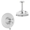 Lancaster Traditional Dual Concealed Thermostatic Shower Valve + Ceiling Mounted 8" Rose -Home Bathroom tdctsvpk2nwl