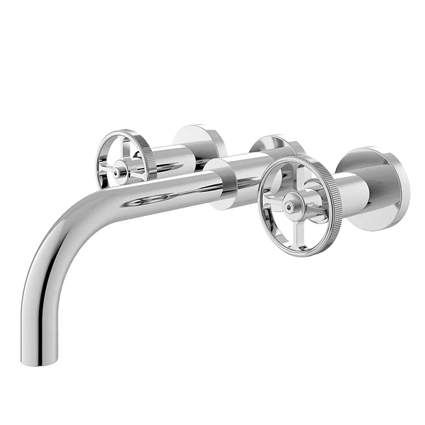 Hudson Reed Revolution Industrial 3TH Wall Mounted Basin Mixer 4 Hudson Reed Revolution Industrial 3TH Wall Mounted Basin Mixer - Image 2