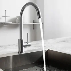 Crosswater Tropic Side Lever Kitchen Mixer - Brushed Stainless Steel -Home Bathroom tp714dsd1