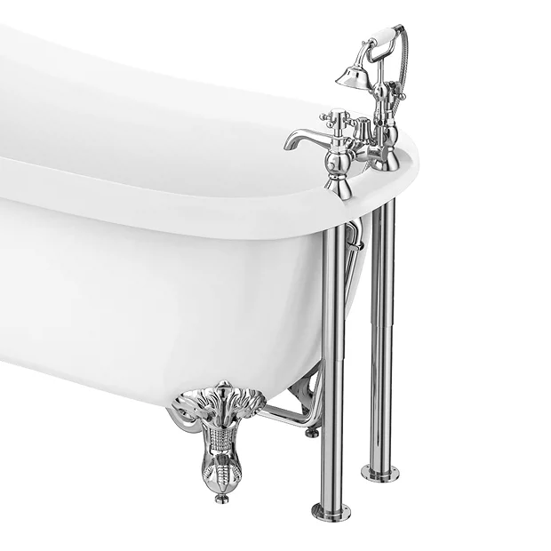 Chatsworth 1928 Traditional Bath Shower Mixer Tap With Adjustable Shrouds For Roll Top Baths 4 Chatsworth 1928 Traditional Bath Shower Mixer Tap With Adjustable Shrouds For Roll Top Baths - Image 2