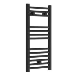 Toreno Black W300 X H800mm Heated Towel Rail - Straight