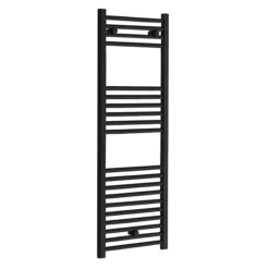 Toreno Black W400 X H1200mm Heated Towel Rail - Straight
