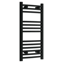 Toreno Black Curved W400 X H800mm Heated Towel Rail