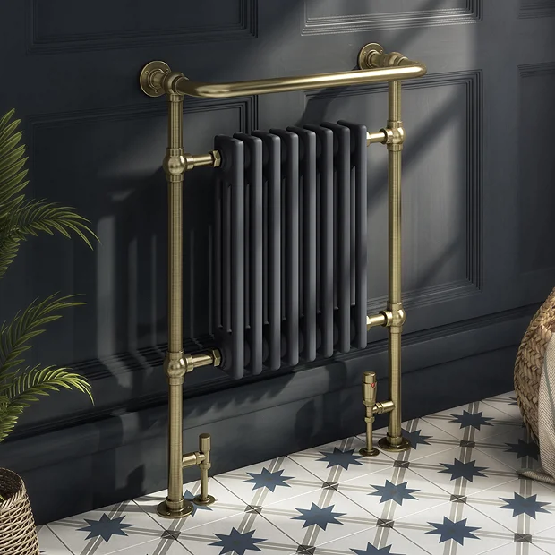 Chatsworth Savoy Traditional Heated Towel Rail Radiator (Brushed Brass & Anthracite Grey) 4 Chatsworth Savoy Traditional Heated Towel Rail Radiator (Brushed Brass & Anthracite Grey) - Image 2