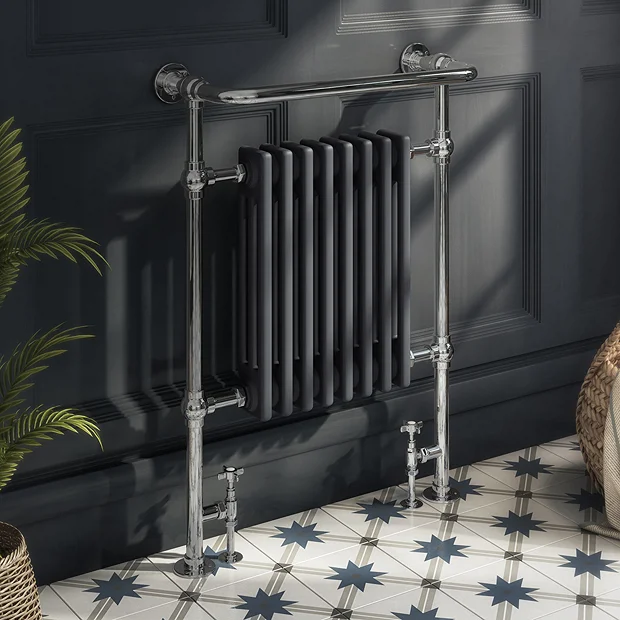 Chatsworth Savoy Traditional Heated Towel Rail Radiator (Chrome & Anthracite Grey) 4 Chatsworth Savoy Traditional Heated Towel Rail Radiator (Chrome & Anthracite Grey) - Image 2