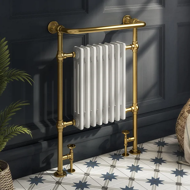 Chatsworth Savoy Brushed Gold Traditional Heated Towel Rail Radiator 4 Chatsworth Savoy Brushed Gold Traditional Heated Towel Rail Radiator - Image 2