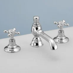 Silverdale Victorian 3 Hole Basin Tap With Pop Up Waste Chrome