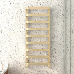 Venice Brushed Brass Designer Heated Towel Rail (500 X 1200mm) 8 Venice Brushed Brass Designer Heated Towel Rail (500 X 1200mm) -Home Bathroom venbb125d1