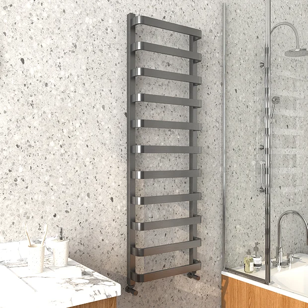 Venice Brushed Black Nickel Designer Heated Towel Rail (500 X 1500mm) 4 Venice Brushed Black Nickel Designer Heated Towel Rail (500 X 1500mm) - Image 2