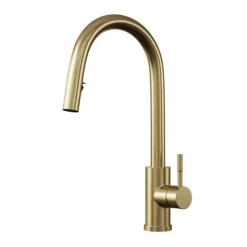 Venice Brushed Brass Kitchen Sink Mixer With Concealed Pull Out Hose And Spray Head -Home Bathroom vnksm459 d1