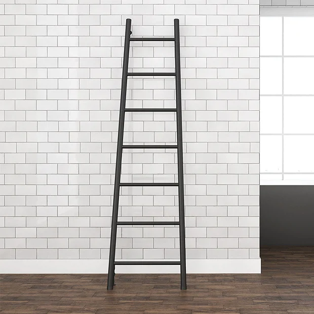 Venice Matt Black Leaning Ladder 1800 X 500mm Heated Towel Rail 5 Venice Matt Black Leaning Ladder 1800 X 500mm Heated Towel Rail - Image 3