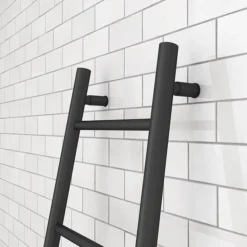Venice Matt Black Leaning Ladder 1800 X 500mm Heated Towel Rail 9 Venice Matt Black Leaning Ladder 1800 X 500mm Heated Towel Rail -Home Bathroom vnr1mb d2