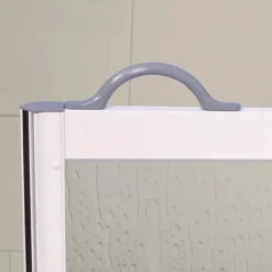 Milton White RH Front Access Half Height Bi-Fold Shower Door Hinged From Fixed Panel -Home Bathroom vp3lhwht d1 1