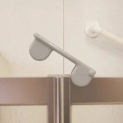 Milton Silver RH Corner Access Half Height Twin Bi-Fold Shower Doors With Fixed Panel -Home Bathroom vp3rhsil10x10 d2 1