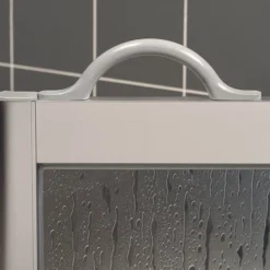 Milton Silver RH Corner Access Half Height Twin Bi-Fold Shower Doors With Fixed Panel -Home Bathroom vp3rhsil10x10 d3 1