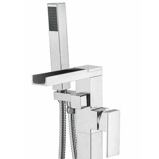 Monza Waterfall Floor Mounted Freestanding Bath Shower Mixer - Chrome 6 Monza Waterfall Floor Mounted Freestanding Bath Shower Mixer - Chrome - Image 4