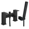 Monza Matt Black Waterfall Bath Shower Mixer Taps + Shower Kit -Home Bathroom wf04blk nl