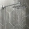 Monza Waterfall Bath Shower Mixer Incl. Overhead Rainfall Shower Head -Home Bathroom wf2oh d1