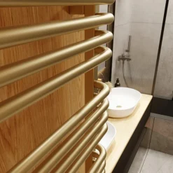 Terma Alex H1580 X W500mm Brass Heated Towel Rail -Home Bathroom wgale158050 kbrasx d5