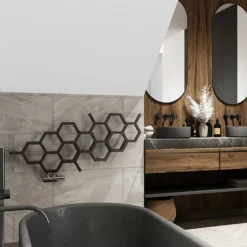 Terma Hex H502 X W1126mm Matt Black Designer Radiator