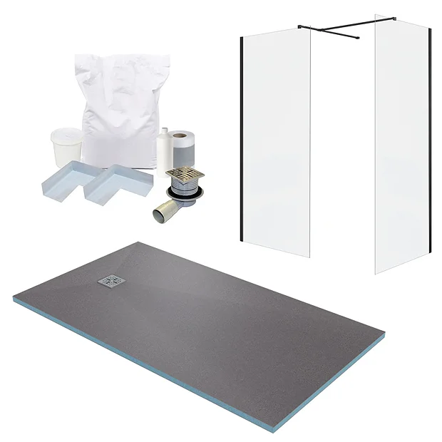 Arezzo 1600 X 900 Wet Room Enclosure Pack - Matt Black 4 Arezzo 1600 X 900 Wet Room Enclosure Pack - Matt Black - Image 2