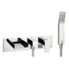 Crosswater - Water Square Wall Mounted 3 Hole Bath Shower Mixer -Home Bathroom ws432wc l