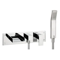 Crosswater - Water Square Wall Mounted 3 Hole Bath Shower Mixer