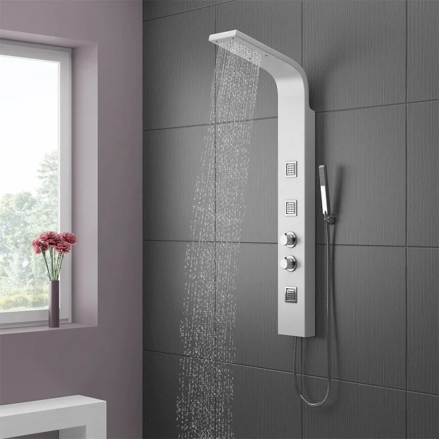 Maverick Tower Shower Panel (Thermostatic) - White 4 Maverick Tower Shower Panel (Thermostatic) - White - Image 2